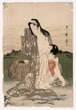喜多川歌麿 Painting - パールダイバーズ 1802 喜多川歌麿 浮世絵美人画
